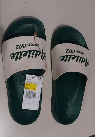 Adidas Adilette slides - green/white, new with tag, size 38