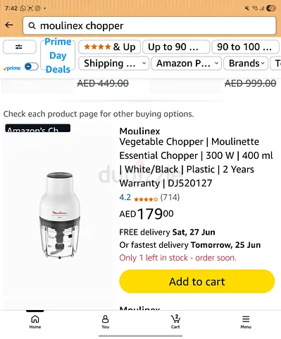 Moulinex 300W Mini Vegetable Chopper - 400ml (White/Black)