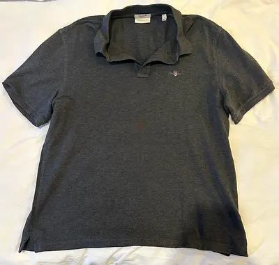 Gant Mens dark grey polo shirt - casual medium size
