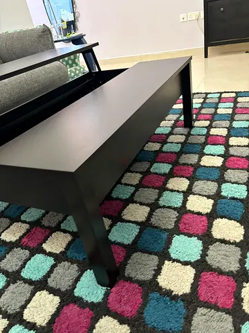 Modern Black Coffee Table with Storage — Good Condition