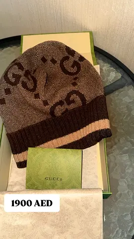 Gucci knit beanie hat - brown GG logo, like new