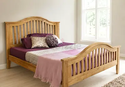Beautiful Lyon Solid Oak Arched Bedstead Bed Frame (no mattress) from UK