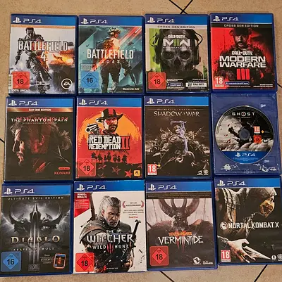 Bundle of 12 PS4 games - Battlefield, Call of Duty, Red Dead Redemption II, Witcher  more