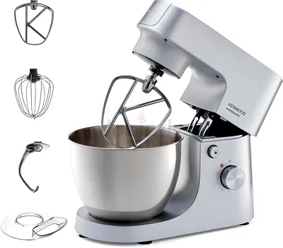 KENWOOD Stand Mixer Kitchen Machine HOMEBAKE 1400W with 5.0L Stainless Steel Bowl, K-Beater, Whisk,