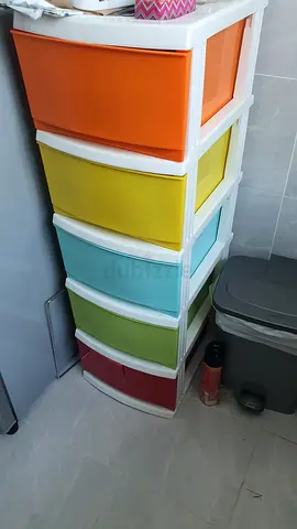 Colorful 5 Drawer Plastic Storage Cabinet