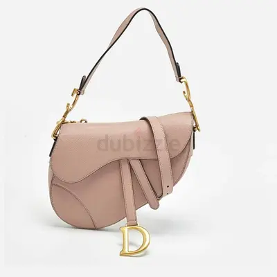 Authentic Dior Saddle Dusty Pink Leather Shoulder Bag