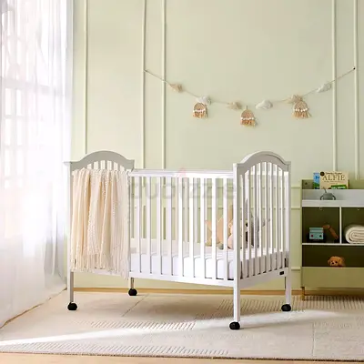 White Wooden Baby Crib - Good Condition juniors