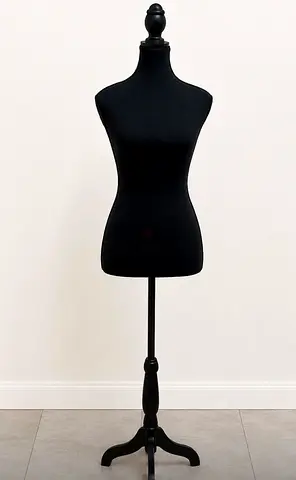 Black Female Dress Form Mannequin on Stand — Good Condition
