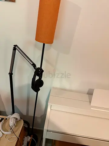 Floor Lamp with Orange Shade