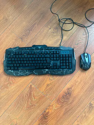 Wired Gaming Keyboard and Mouse Combo — Used, Working