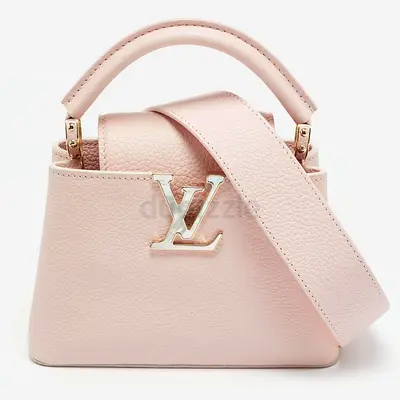 Authentic Louis Vuitton Capucines Mini Pink Taurillon Leather Top Handle Bag