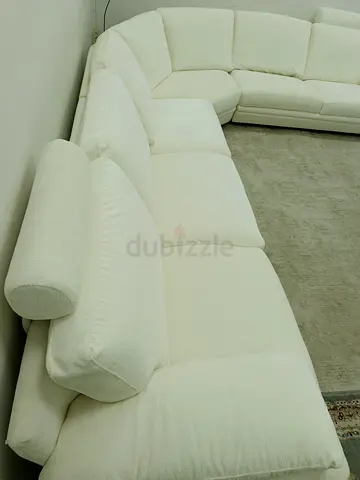 Expensive quality Natuzzi Italia brand white color corner sofa