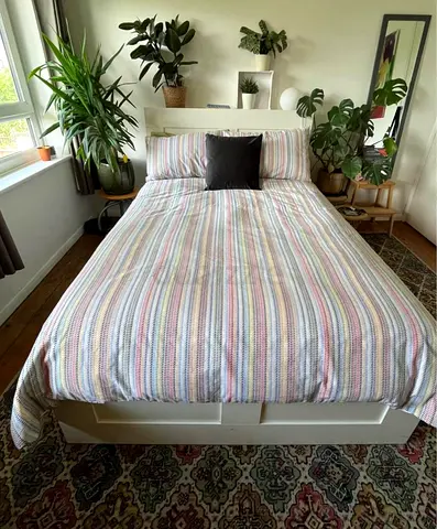 IKEA Brimness Queen  bed frame with mattress - good condition