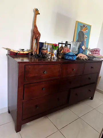 Two Classic Dark Wood Dressers