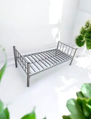 Single Metal Bed Frame with Slatted Base - Good Condition