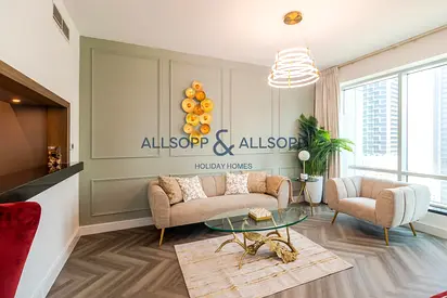Designer 2-Bedroom Apartment with Partial Burj Khalifa Views