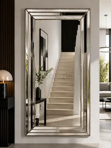 Large Decorative Full-Length Wall Mirror with Beveled Frame from Bloomingldaes