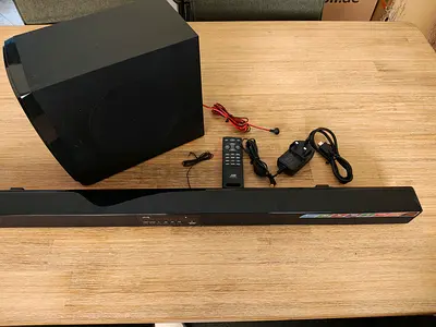 JVC 2.1 TH-BY370A Home Theater Soundbar with Subwoofer and Remote