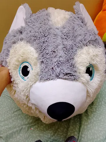 Large Soft Grey Wolf Plush Toy - Cozy Stuffed Animal
