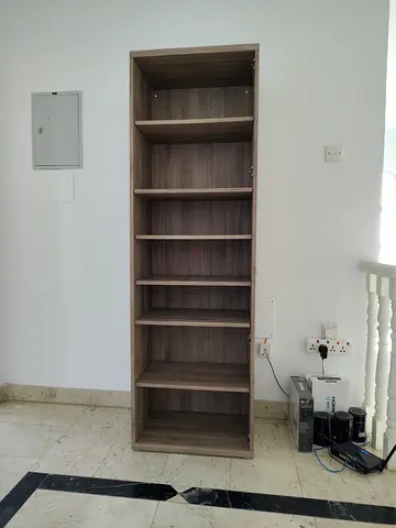Tall 7-Shelf Wooden Bookcase / Storage Unit - Light Oak Finish