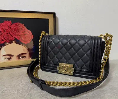Chanel Style real leather crossbody bag- small