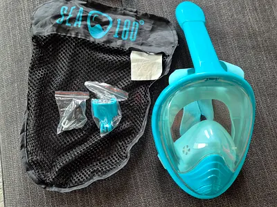 Full-Face Snorkel Mask with Carry Bag - Sea180, Size S