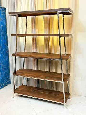 Marina home steel and wooden book shelf 120x36 height 180 cm