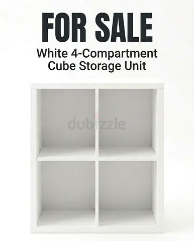 White 4-Compartment Cube Storage Unit