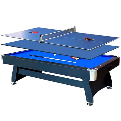 Miracle Fitness 7ft 3 IN 1 Billiard Pool Tables with Ping Pong Dining Table Convertibl