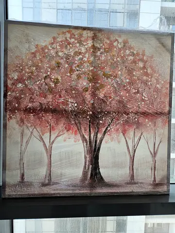 Floral Tree Painting — Pink Blossom Canvas