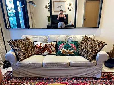 3-seater slipcovered sofa