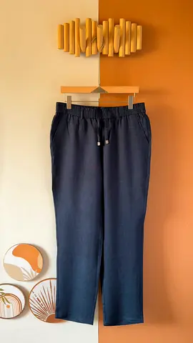 Loro piana Navy Blue Casual Drawstring Pants - Comfortable linen fit