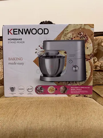 KENWOOD Stand Mixer Kitchen Machine HOMEBAKE 1400W with 5.0L Stainless Steel Bowl, K-Beater, Whisk,