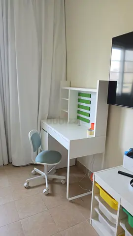 White Study Desk with Shelves and Hutch - Good Condition