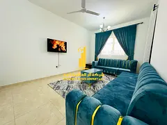 Luxury one-bedroom apartment with a living room and open balcony. Ajman, Al Rawda 3. Fully furnished