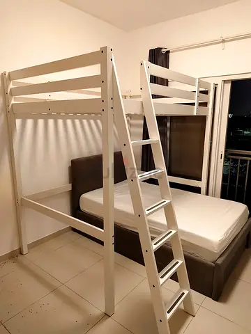 IKEA white wooden loft bed - good condition with free home delivery and installation
