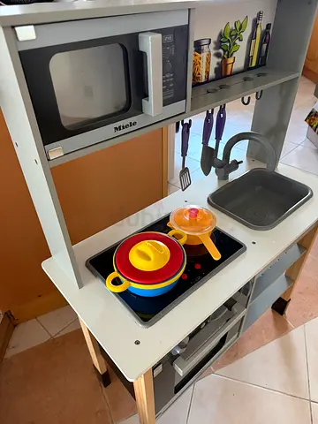 IKEA DUKTIG Wooden Play Kitchen with Pots and Accessories - Good Condition