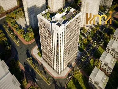 شقة مفروشة بغرفة نوم واحدة | نورا ريزيدنس JVC | إطلالات على المدينة والمسبح