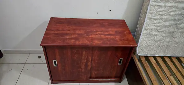 Wooden Storage Cabinet with Sliding Doors