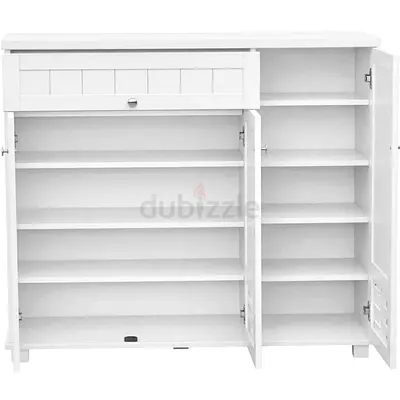 Modern Wooden Shoe Cabinet – 3Door Shoe Organizer For Home
