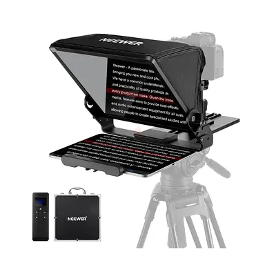 Neewer Camera Teleprompter with Remote and Carry Case - Fits DSLR/Tripod