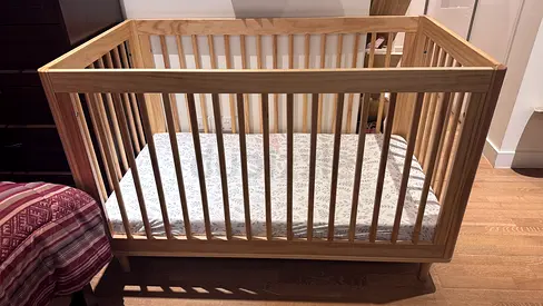 Crate  Barrel Never Used 3in1 Babyletto Crib with Mattress and Toddler Rail
