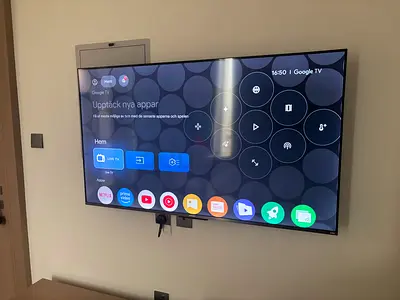Xiaomi 55 4K QLED  Smart TV mounted with Google TV — great condition