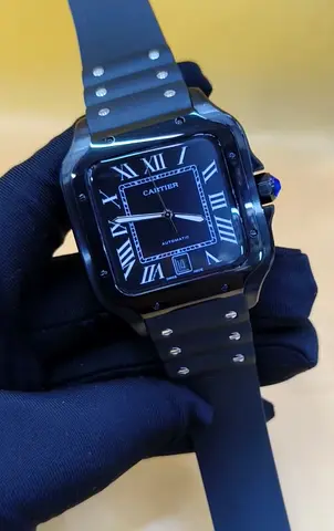 Cartier Master Copy Watch With Box Rubber Strap