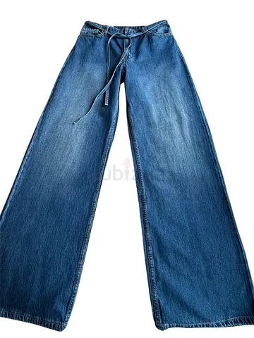 pants for sale Women’s PullBear High Waist Flared Jeans with Tie Waist – Size 38
