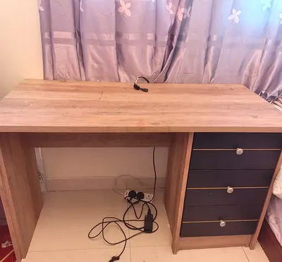 Wooden Study Desk with 3 Drawers - Light Oak Finish