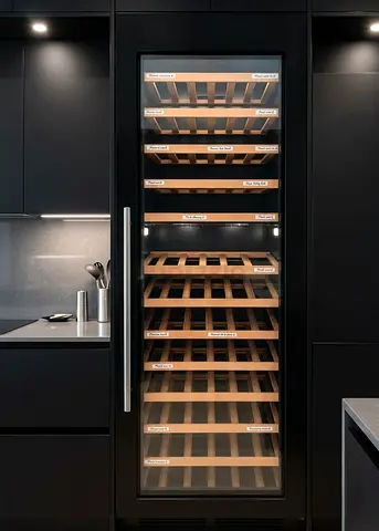 DARC Latest Model Built-In Wine Fridge – Dual-Zone Temperature Control, 97-Bottle Capacity