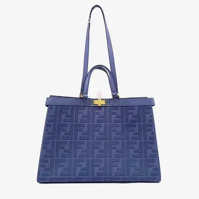 Authentic Fendi Leather Blue Peekaboo X Medium