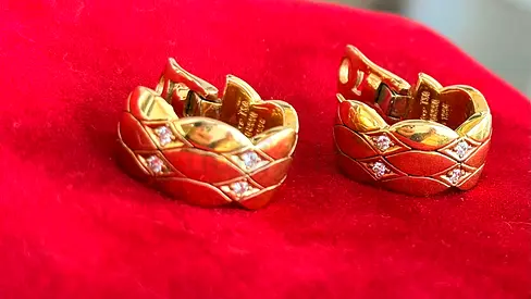 Cartier 18k Gold and Diamond Earings Circa 1996