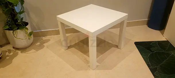Simple White Square Side Table - Good Condition